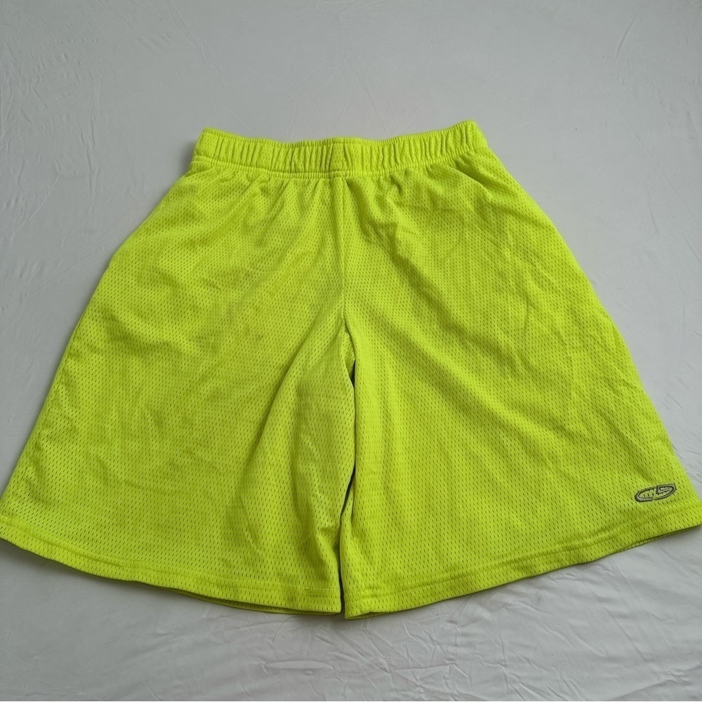 Champion neon yellow mesh athletic shorts